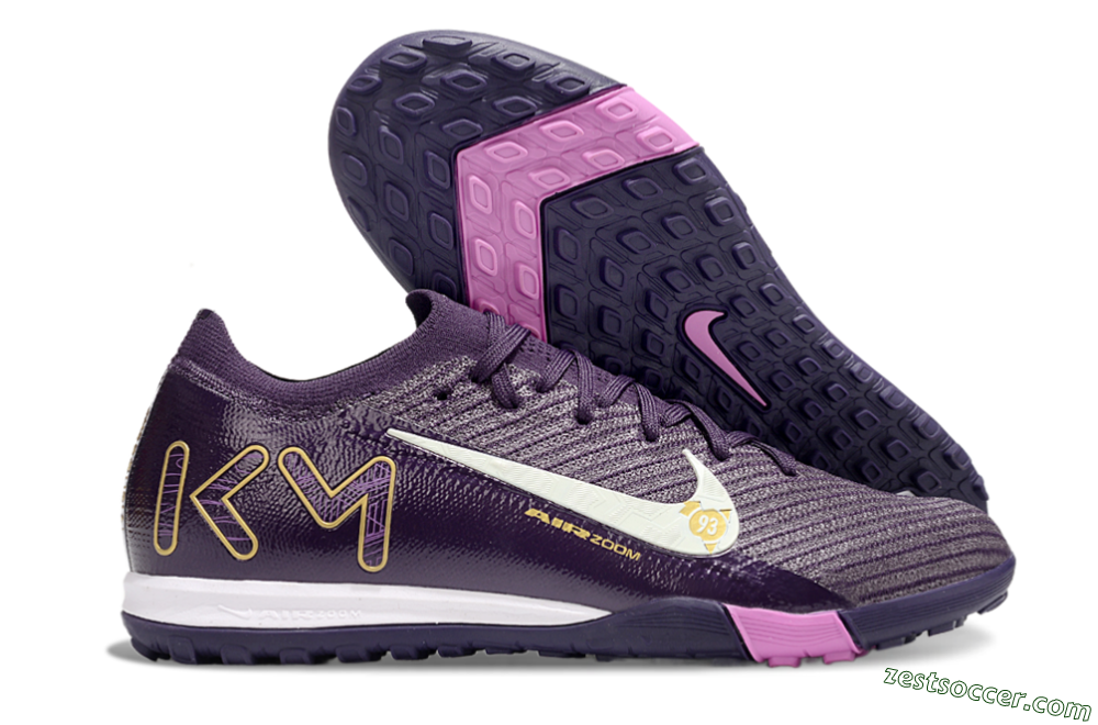 Nike Air Zoom Mercurial Vapor 16 Elite TF Low-Tops Soccer Shoes - Purple/White/Yellow 0