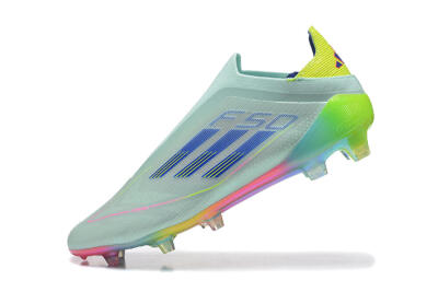 Adidas F50 Elite Laceless FG Low-Tops Soccer Cleats - Jade/Blue/Pink/Yellow