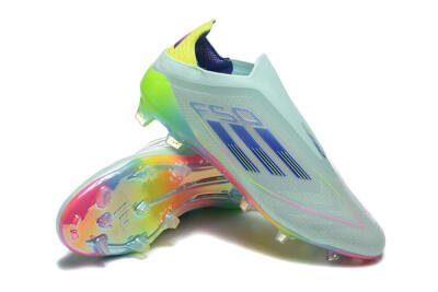 Adidas F50 Elite Laceless FG Low-Tops Soccer Cleats - Jade/Blue/Pink/Yellow