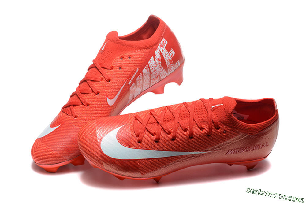 Nike Air Zoom Mercurial Vapor 16 Elite FG Low-Tops Soccer Cleats - Red/White 6