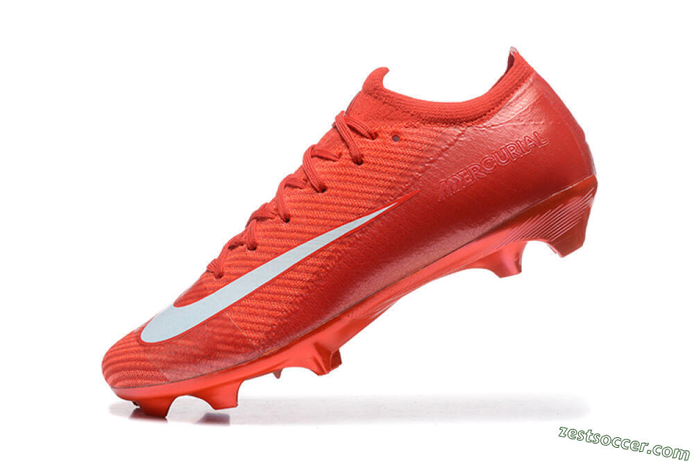 Nike Air Zoom Mercurial Vapor 16 Elite FG Low-Tops Soccer Cleats - Red/White 8