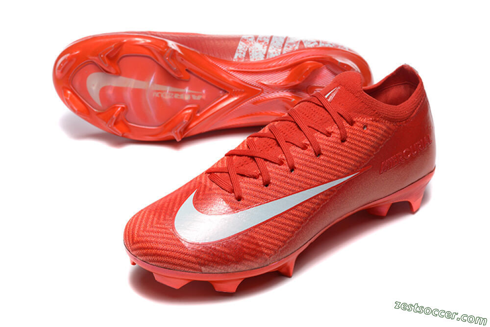 Nike Air Zoom Mercurial Vapor 16 Elite FG Low-Tops Soccer Cleats - Red/White 3