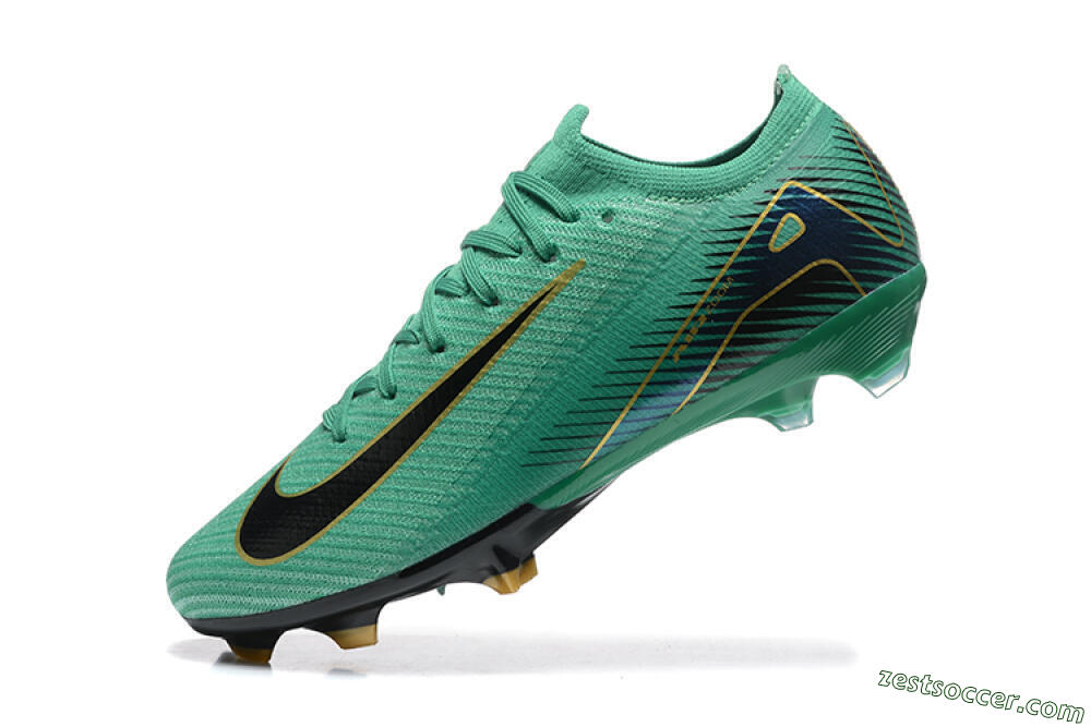 Nike Air Zoom Mercurial Vapor 16 Elite FG Low-Tops Soccer Cleats - Green/Black/Gold 8