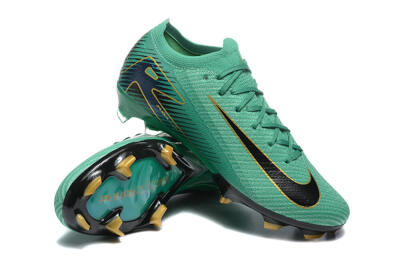 Nike Air Zoom Mercurial Vapor 16 Elite FG Low-Tops Soccer Cleats - Green/Black/Gold