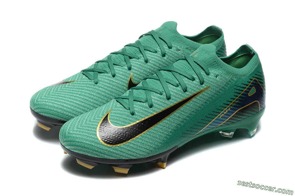 Nike Air Zoom Mercurial Vapor 16 Elite FG Low-Tops Soccer Cleats - Green/Black/Gold 5