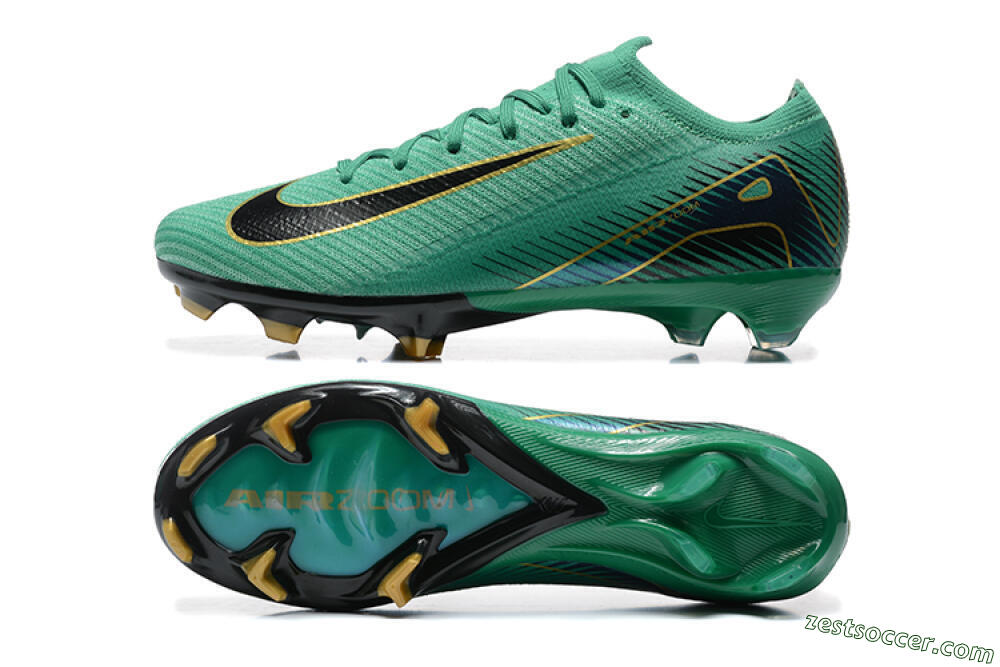 Nike Air Zoom Mercurial Vapor 16 Elite FG Low-Tops Soccer Cleats - Green/Black/Gold 1