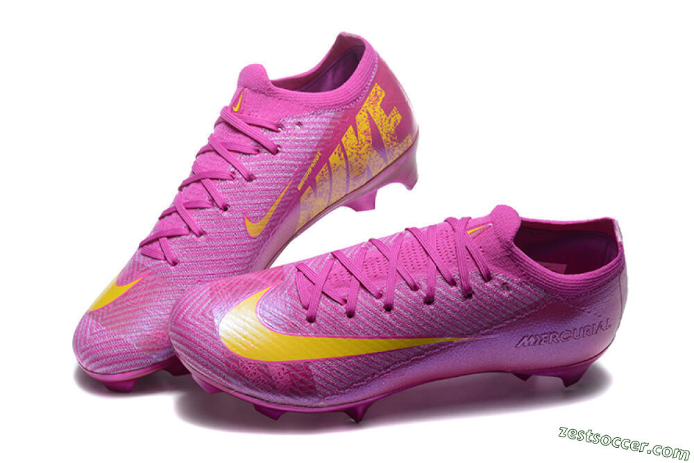 Nike Air Zoom Mercurial Vapor 16 Elite FG Low-Tops Soccer Cleats - Pink/Yellow 6