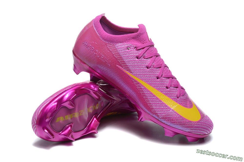 Nike Air Zoom Mercurial Vapor 16 Elite FG Low-Tops Soccer Cleats - Pink/Yellow 4