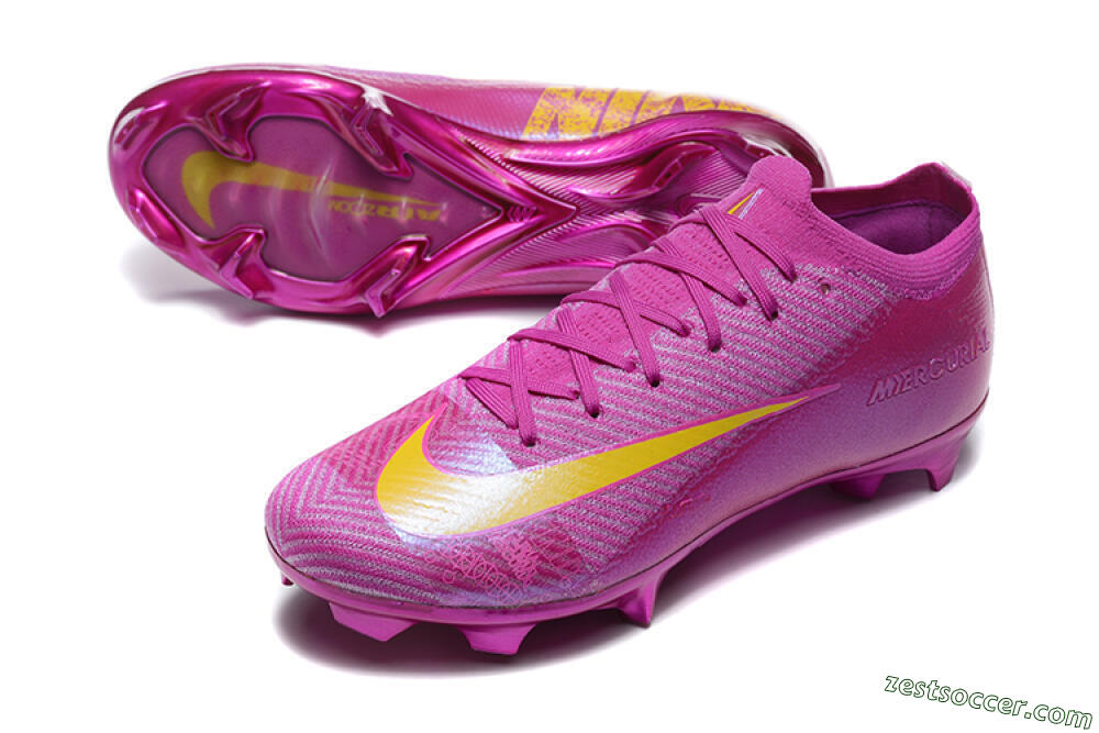 Nike Air Zoom Mercurial Vapor 16 Elite FG Low-Tops Soccer Cleats - Pink/Yellow 3