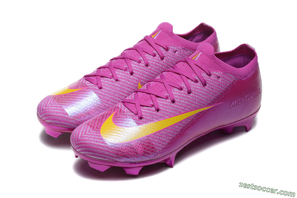 Nike Air Zoom Mercurial Vapor 16 Elite FG Low-Tops Soccer Cleats - Pink/Yellow 5