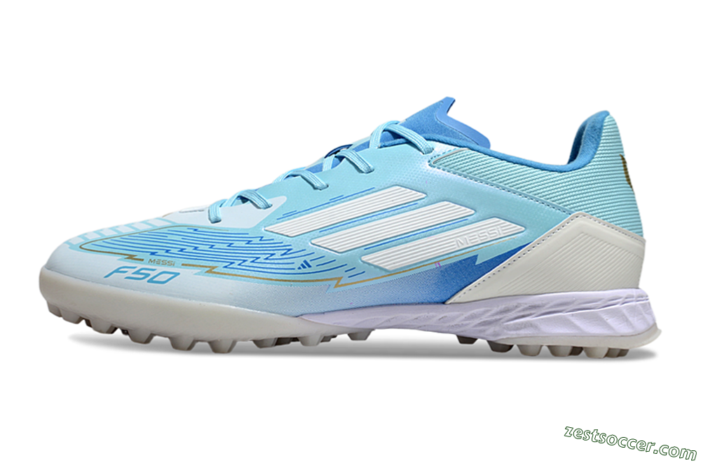 Adidas F50 Pro TF Low-Tops Soccer Shoes - Jade/White/Beige 2