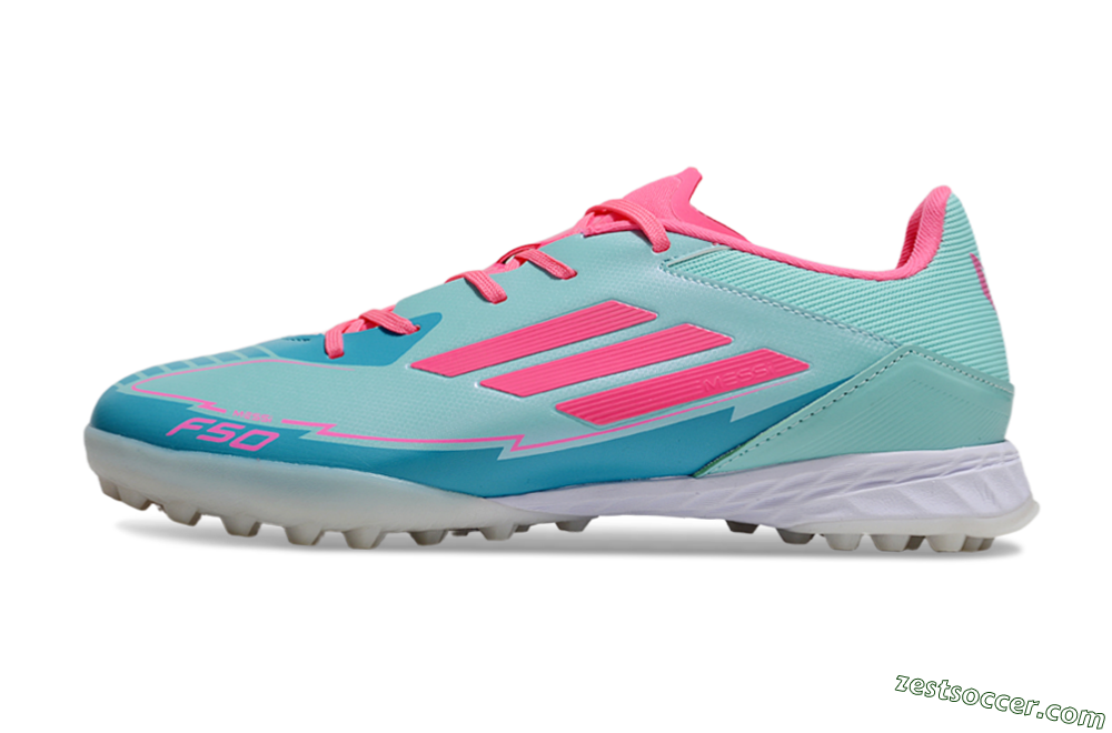Adidas F50 Pro TF Low-Tops Soccer Shoes - Jade/Pink/White 2