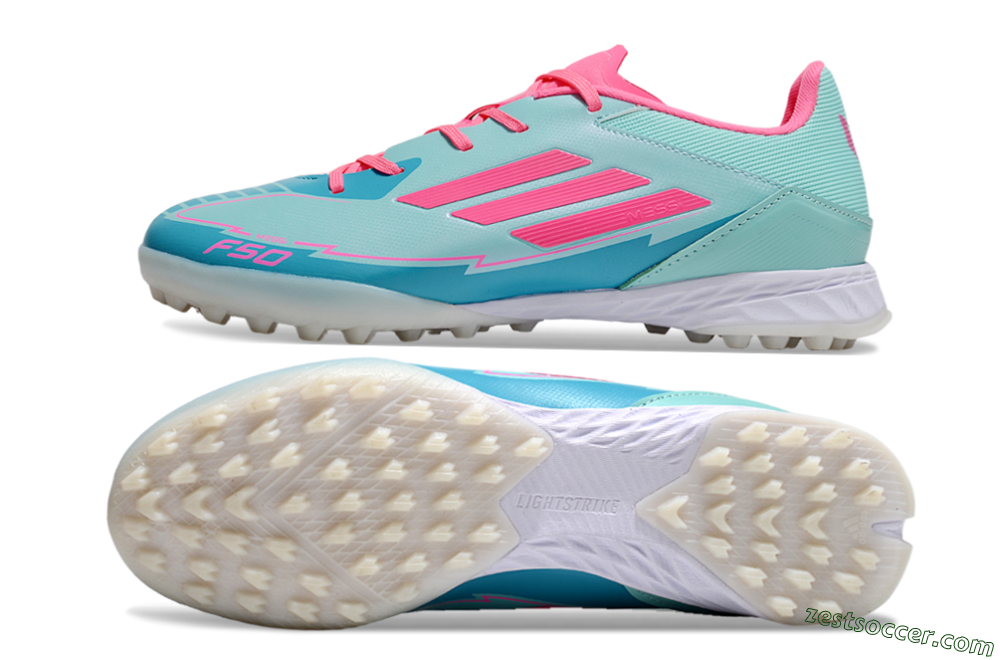 Adidas F50 Pro TF Low-Tops Soccer Shoes - Jade/Pink/White 1