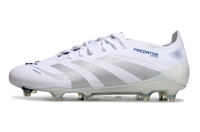 Adidas Predator Elite 25 FG Low-Tops Soccer Cleats - White/Blue/Silver