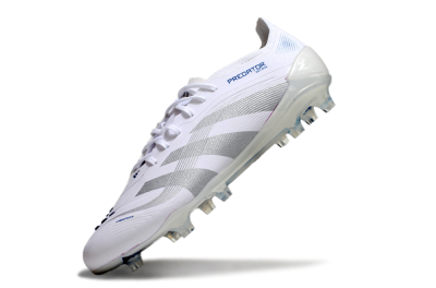 Adidas Predator Elite 25 FG Low-Tops Soccer Cleats - White/Blue/Silver