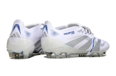 Adidas Predator Elite 25 Foldover Tongue FG Low-Tops Soccer Cleats - White/Blue/Silver