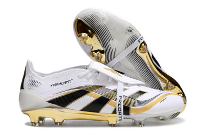 Adidas Predator Elite Foldover Tongue FG Low-Tops Soccer Cleats - White/Black/Gold