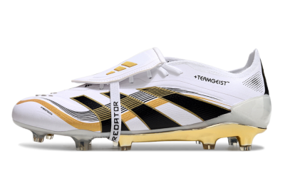 Adidas Predator Elite Foldover Tongue FG Low-Tops Soccer Cleats - White/Black/Gold