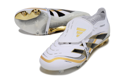 Adidas Predator Elite Foldover Tongue FG Low-Tops Soccer Cleats - White/Black/Gold