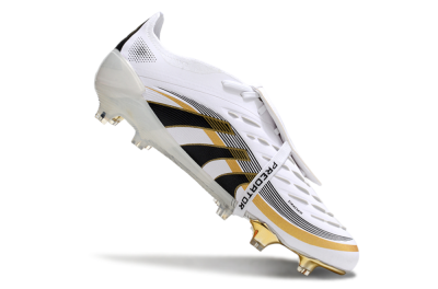 Adidas Predator Elite Foldover Tongue FG Low-Tops Soccer Cleats - White/Black/Gold
