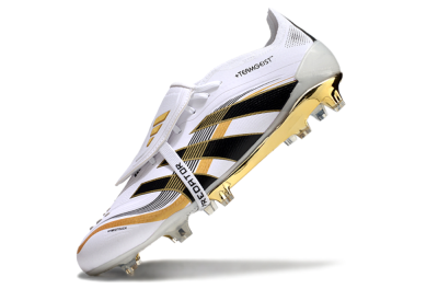 Adidas Predator Elite Foldover Tongue FG Low-Tops Soccer Cleats - White/Black/Gold
