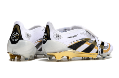 Adidas Predator Elite Foldover Tongue FG Low-Tops Soccer Cleats - White/Black/Gold
