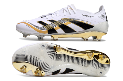 Adidas Predator Elite 25 FG Low-Tops Soccer Cleats - White/Black/Gold