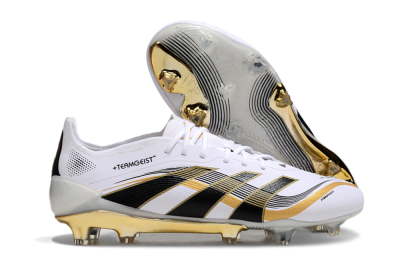 Adidas Predator Elite 25 FG Low-Tops Soccer Cleats - White/Black/Gold