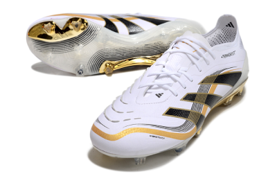 Adidas Predator Elite 25 FG Low-Tops Soccer Cleats - White/Black/Gold