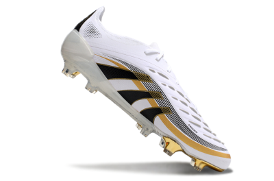 Adidas Predator Elite 25 FG Low-Tops Soccer Cleats - White/Black/Gold