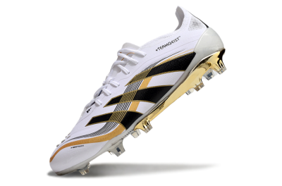 Adidas Predator Elite 25 FG Low-Tops Soccer Cleats - White/Black/Gold