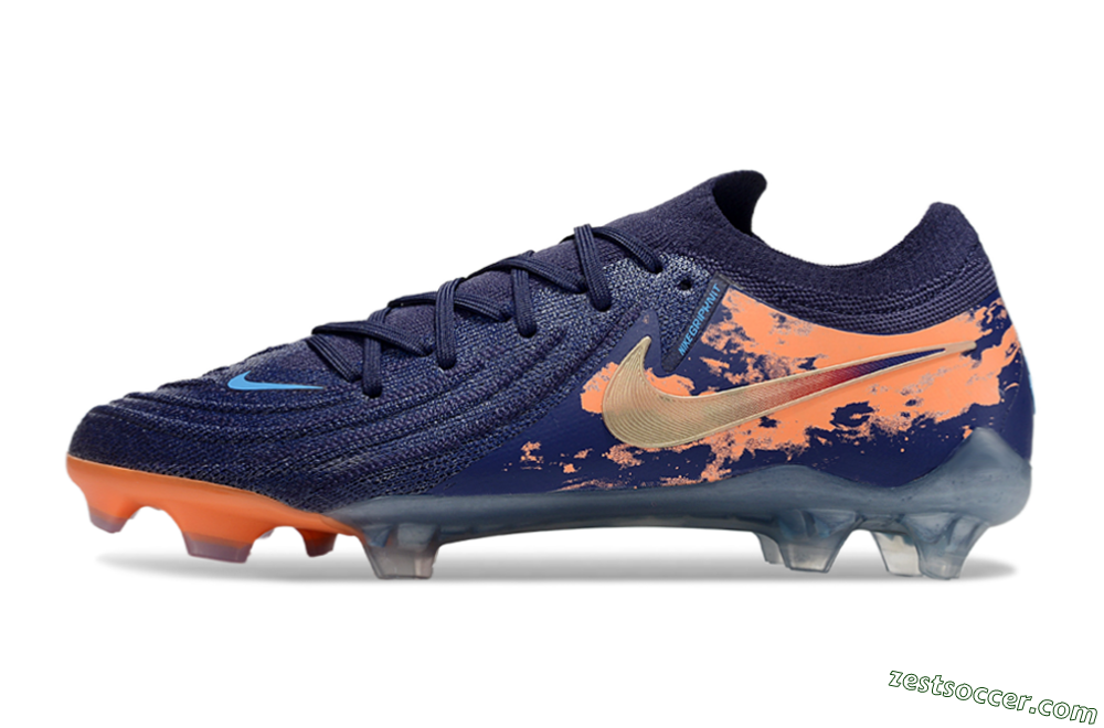 Nike Phantom Luna Elite FG Low-Tops Soccer Cleats - Blue/White/Orange 2