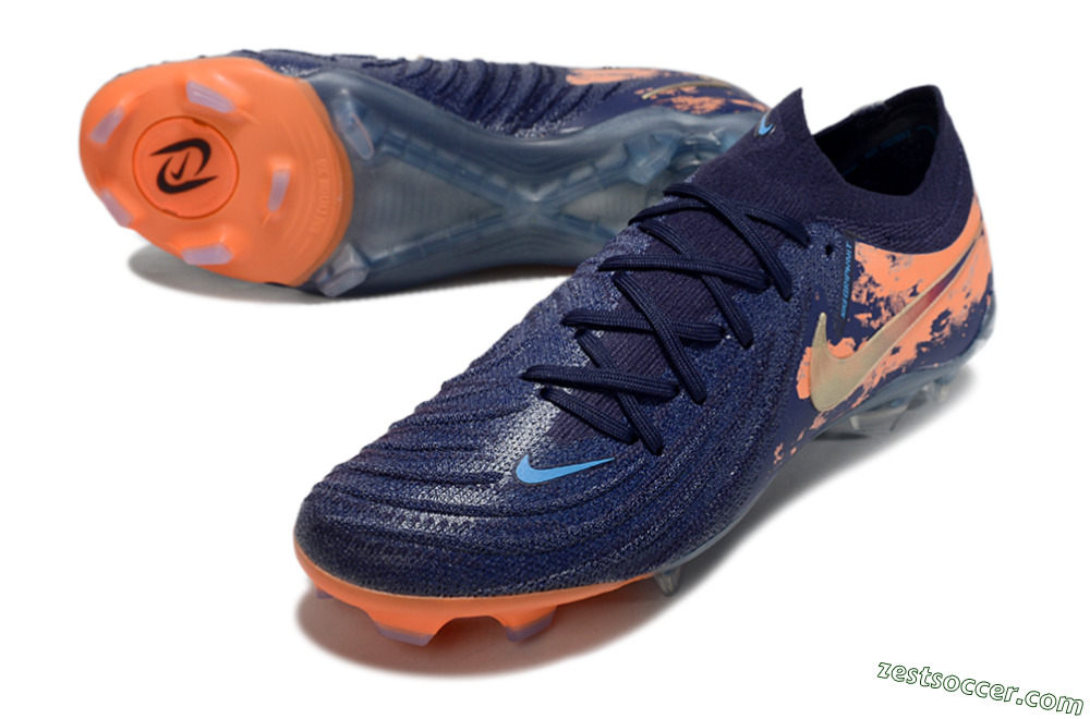 Nike Phantom Luna Elite FG Low-Tops Soccer Cleats - Blue/White/Orange 3
