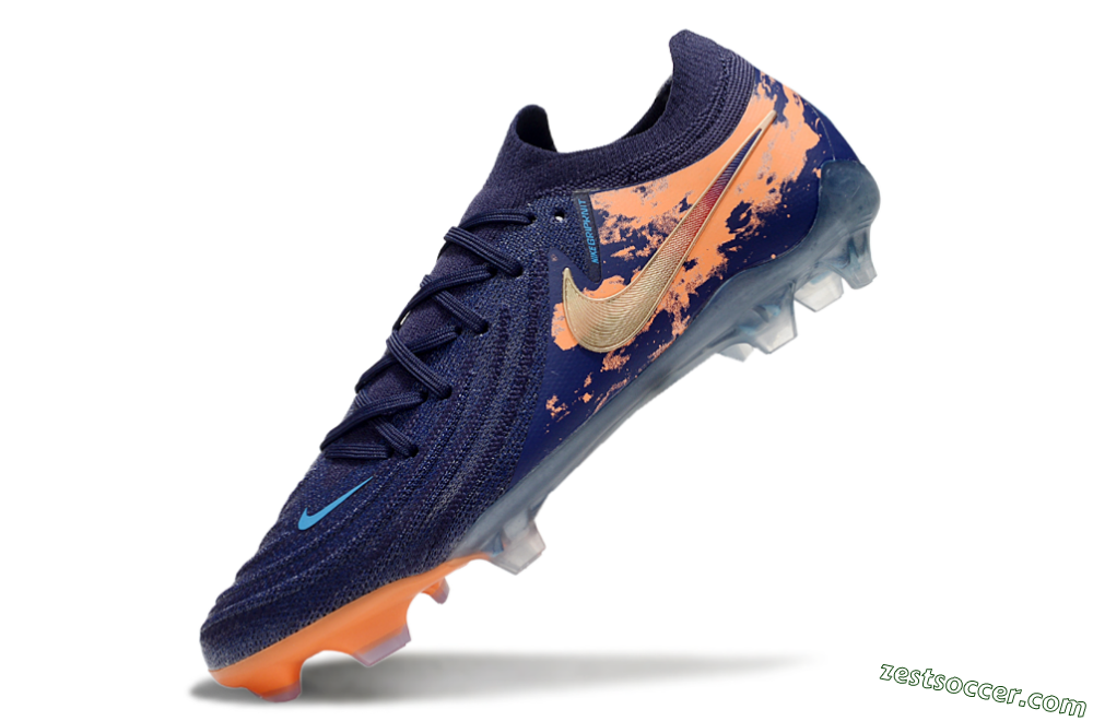 Nike Phantom Luna Elite FG Low-Tops Soccer Cleats - Blue/White/Orange 5