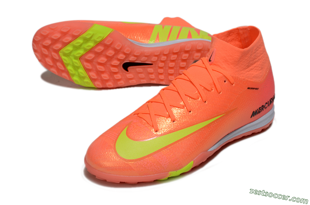 Nike Air Zoom Mercurial Superfly 9 Elite TF High-Tops Soccer Shoes - Red/Yellow/White 3