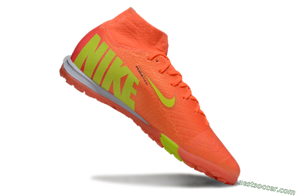Nike Air Zoom Mercurial Superfly 9 Elite TF High-Tops Soccer Shoes - Red/Yellow/White 4