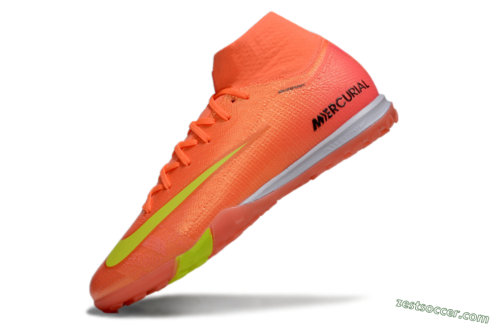 Nike Air Zoom Mercurial Superfly 9 Elite TF High-Tops Soccer Shoes - Red/Yellow/White 5