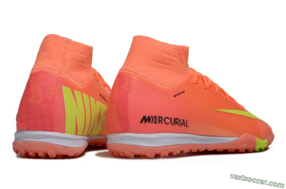 Nike Air Zoom Mercurial Superfly 9 Elite TF High-Tops Soccer Shoes - Red/Yellow/White 6