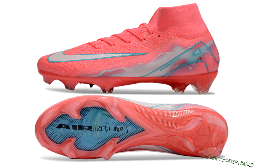 Nike Air Zoom Mercurial Superfly 10 Elite FG High-Tops Soccer Cleats - Red/Silver/Blue 1