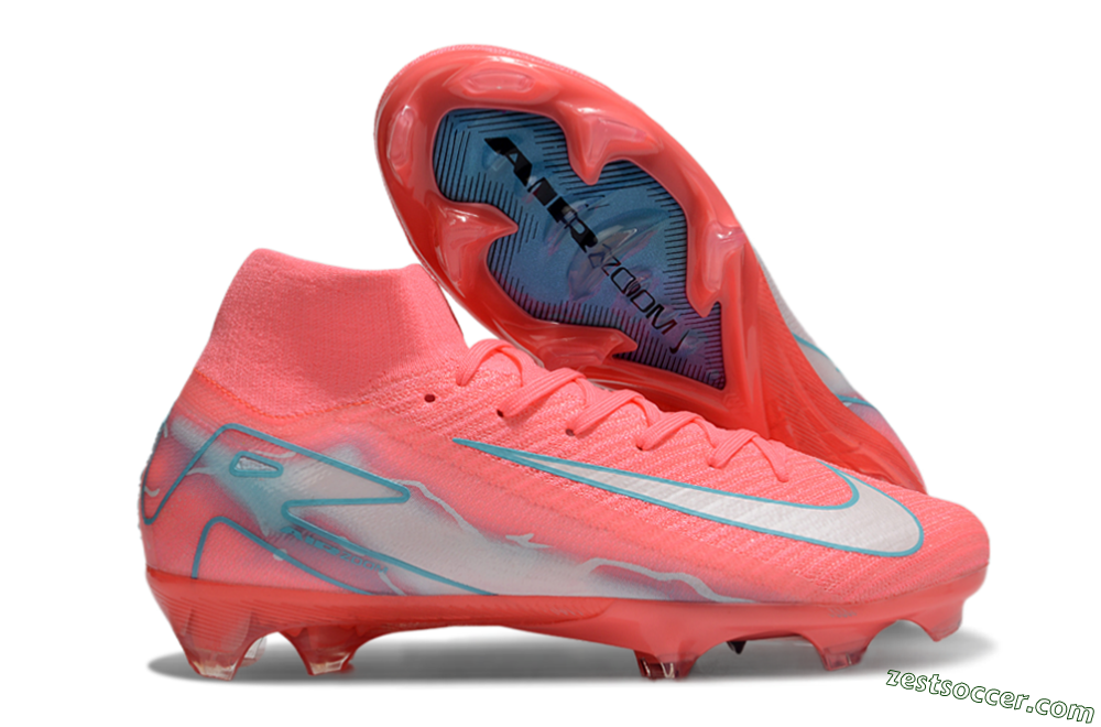 Nike Air Zoom Mercurial Superfly 10 Elite FG High-Tops Soccer Cleats - Red/Silver/Blue 0