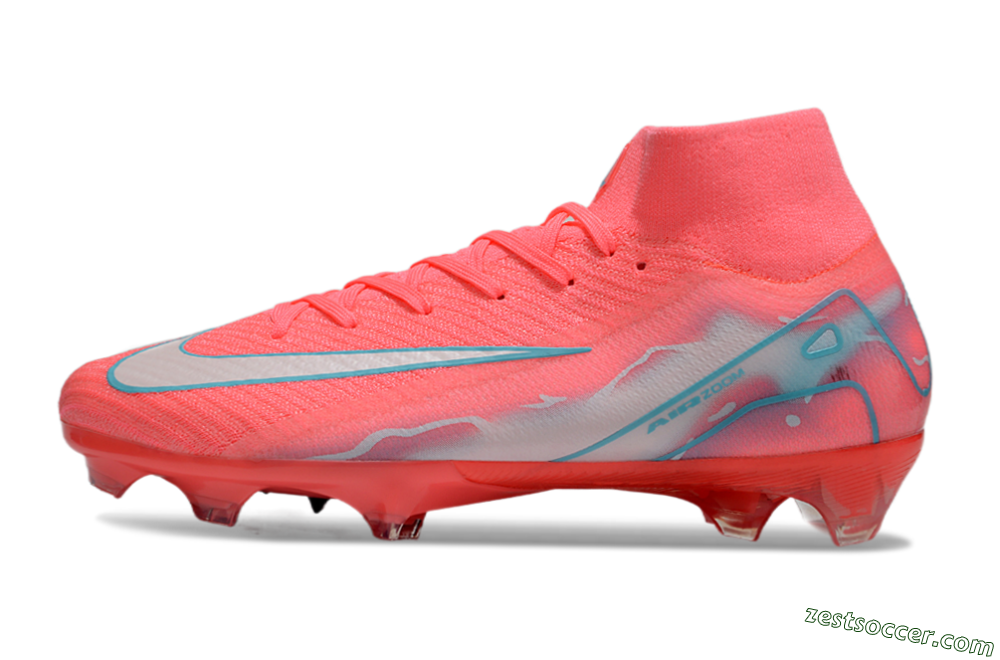 Nike Air Zoom Mercurial Superfly 10 Elite FG High-Tops Soccer Cleats - Red/Silver/Blue 2