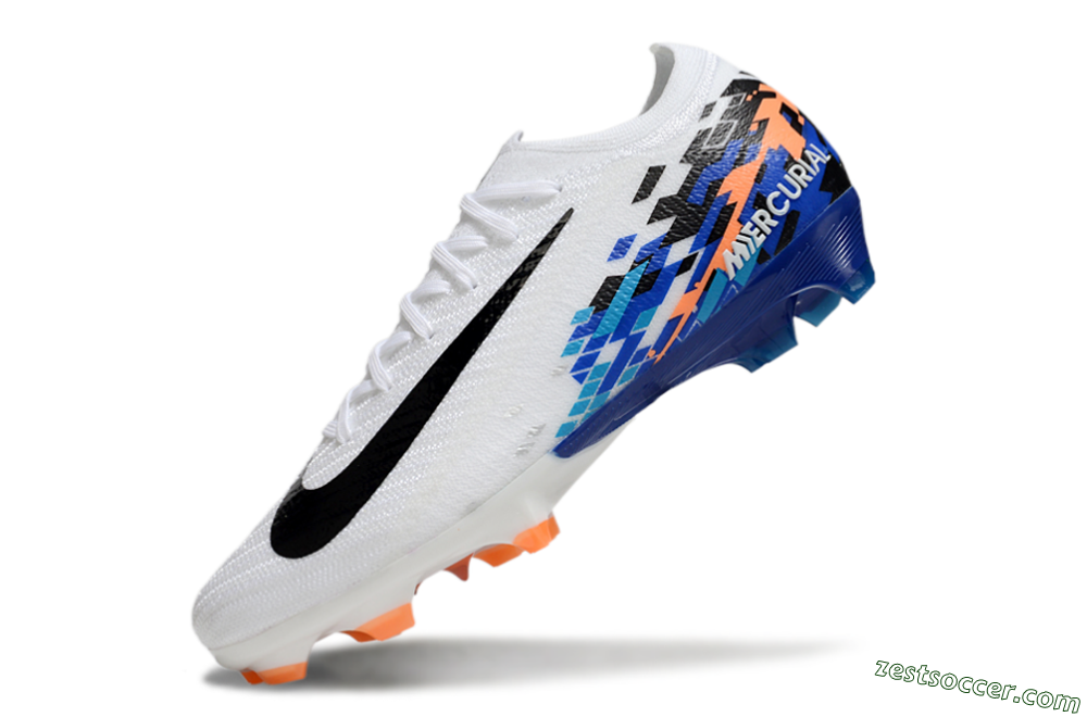 Nike Air Zoom Mercurial Vapor 16 Elite FG Low-Tops Soccer Cleats - White/Black/Blue/Orange 0