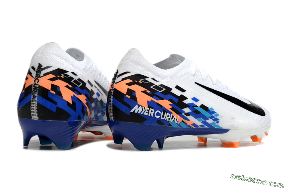 Nike Air Zoom Mercurial Vapor 16 Elite FG Low-Tops Soccer Cleats - White/Black/Blue/Orange 1