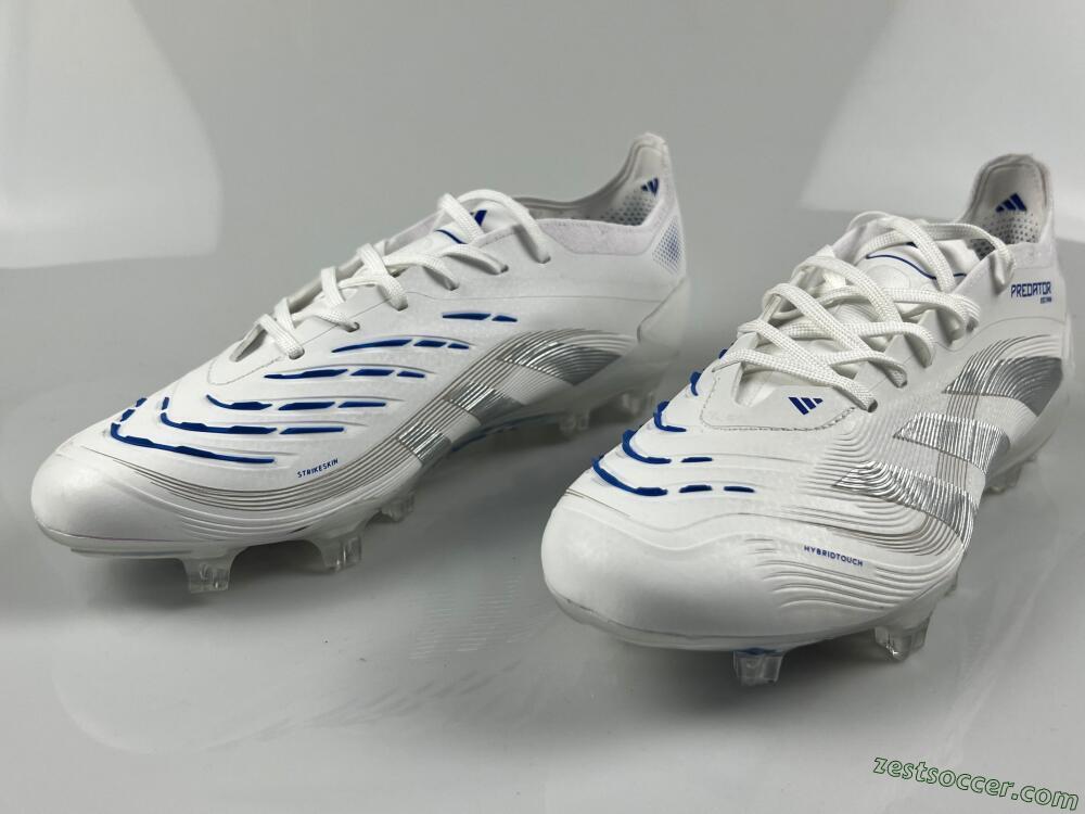 Adidas Predator Elite 25 FG Low-Tops Soccer Cleats - White/Blue/Silver