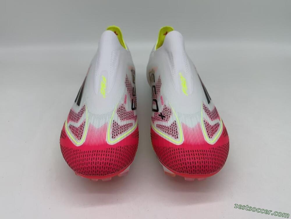 Adidas F50+ Elite Lightstrike Pro Laceless FG Low-Tops Soccer Cleats - White/Red/Yellow