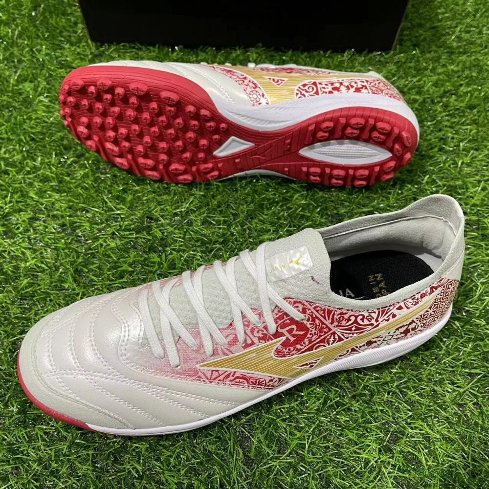 Mizuno Morelia Neo Sala M8 TF Low-Tops Soccer Shoes - White/Red/Yellow