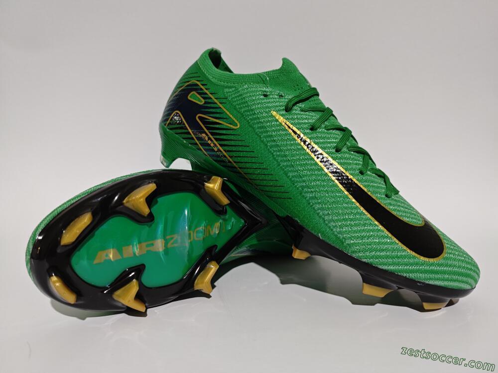 Nike Air Zoom Mercurial Vapor 16 Elite FG Low-Tops Soccer Cleats - Green/Black/Gold