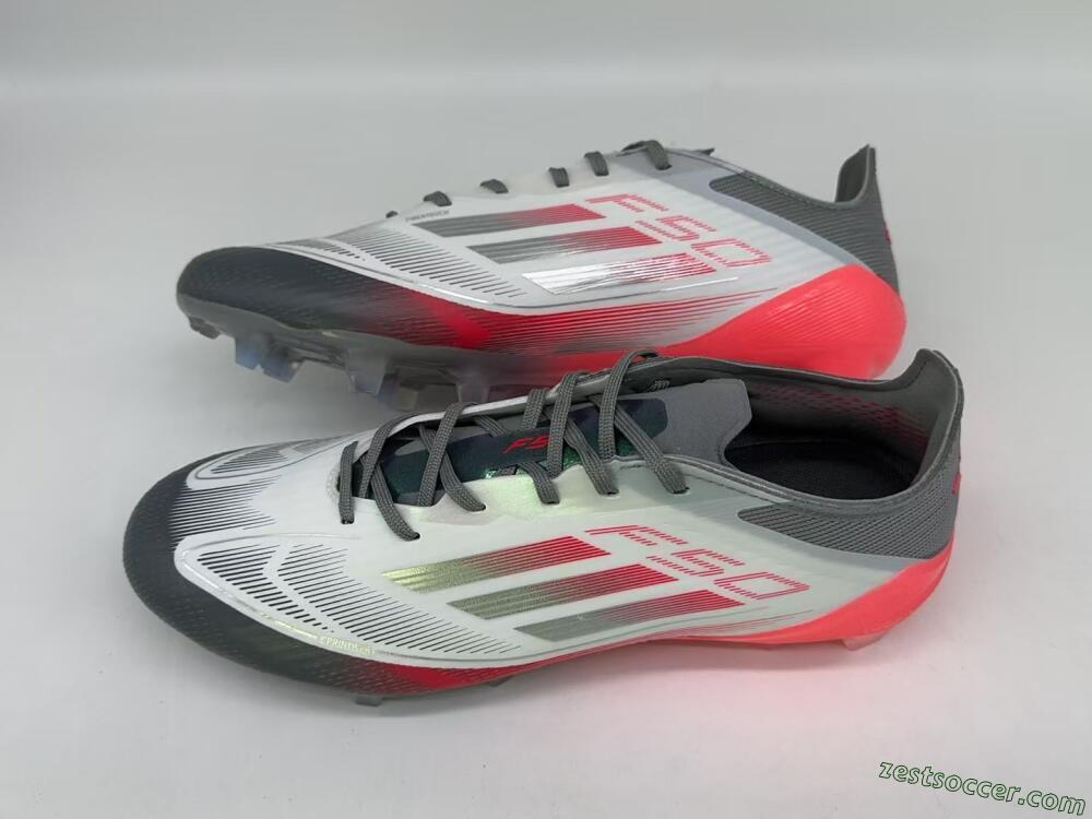 Adidas F50 Elite FG Low-Tops Soccer Cleats - White/Silver/Red/Black