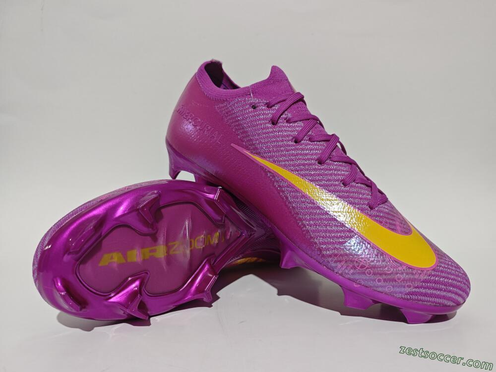 Nike Air Zoom Mercurial Vapor 16 Elite FG Low-Tops Soccer Cleats - Pink/Yellow