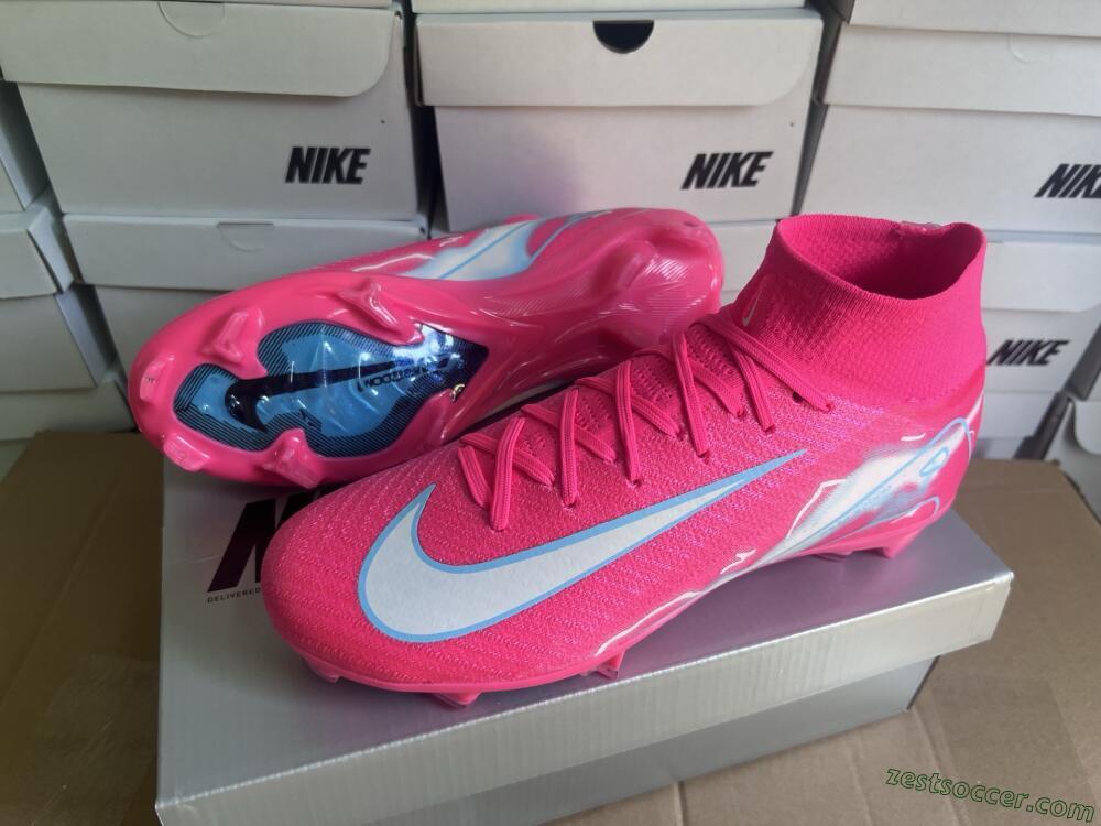 Nike Air Zoom Mercurial Superfly 10 Elite FG High-Tops Soccer Cleats - Red/Silver/Blue